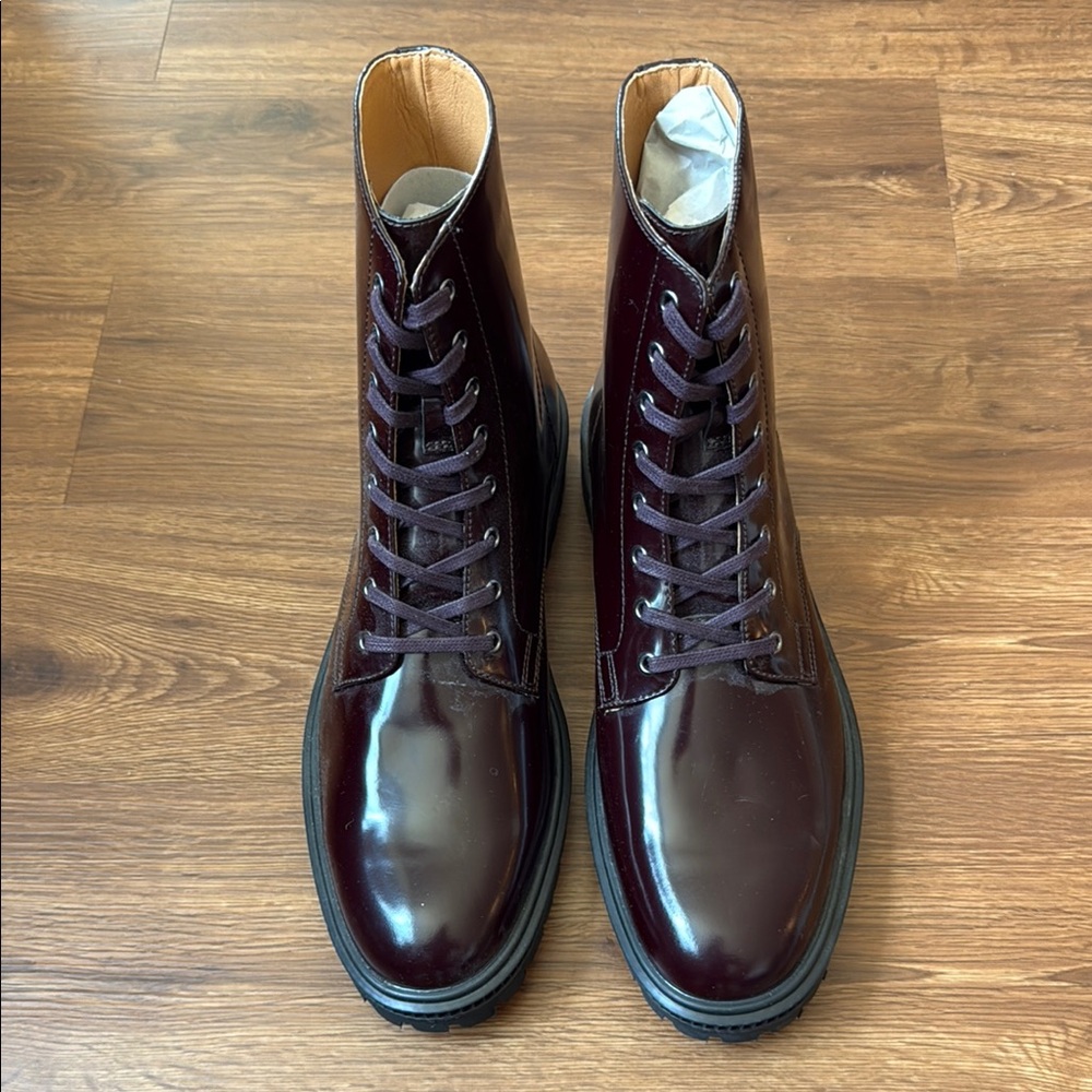 NWOT Express Mahogany Leather Boots Classic Derby Style (Doc Marten Style) - 12